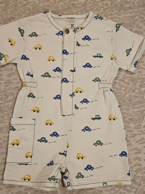 FIN + VINCE White Car Romper 18/24M
